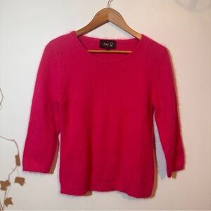 fee G Angora Blend Hot Pink Knit Sweater